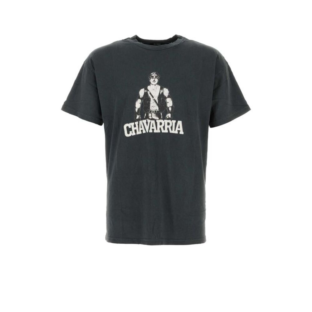Willy Chavarria Men Slate Cotton Leather Daddy T-Shirt